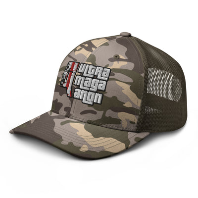 UltraMagaQanon Camouflage trucker hat - UltraMagaQanon